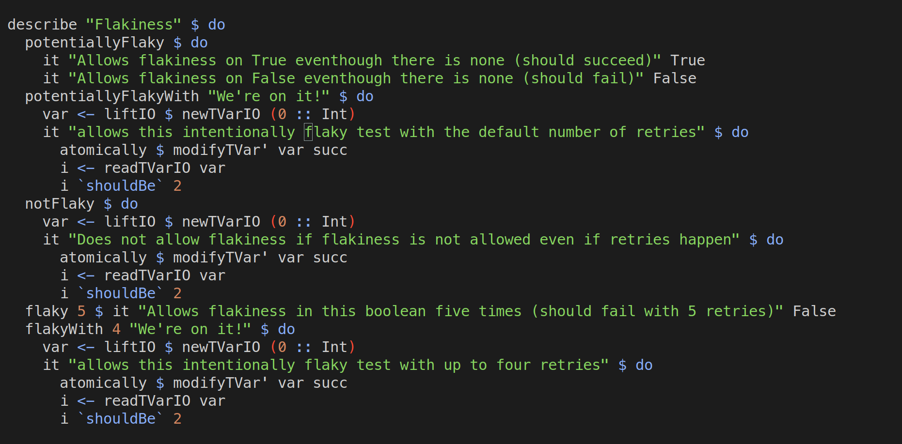 A piece of sydtest code to show off flakiness tools